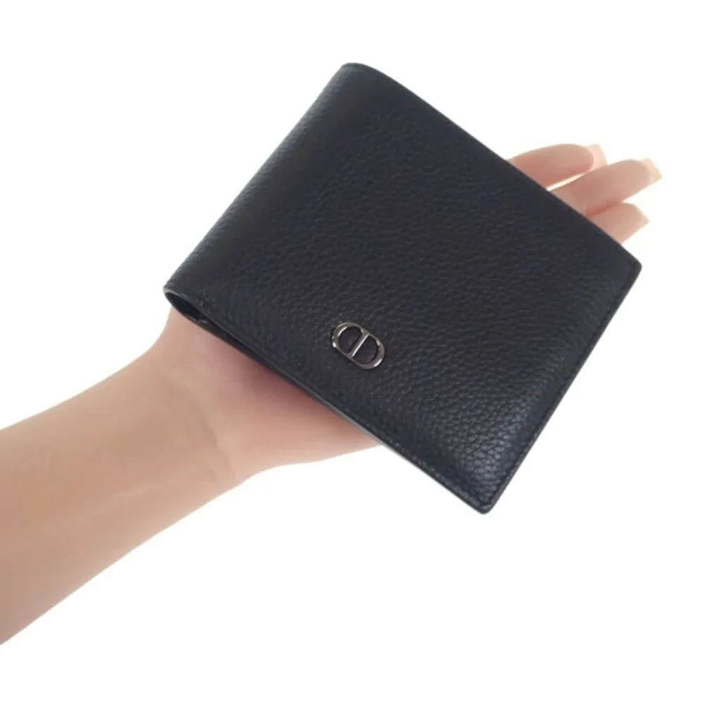 Christian Dior CD Icon Wallet 2 Cdi h00 N Bifold Wallet Grain Calf Leather - Picture 8 of 13